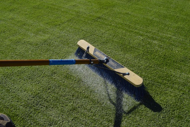 Fresno artificial turf installation - infill